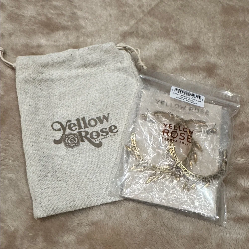 Kendra Scott Keziah Vintage Gold Statement Fringe Hoop Earrings - Picture 5 of 5